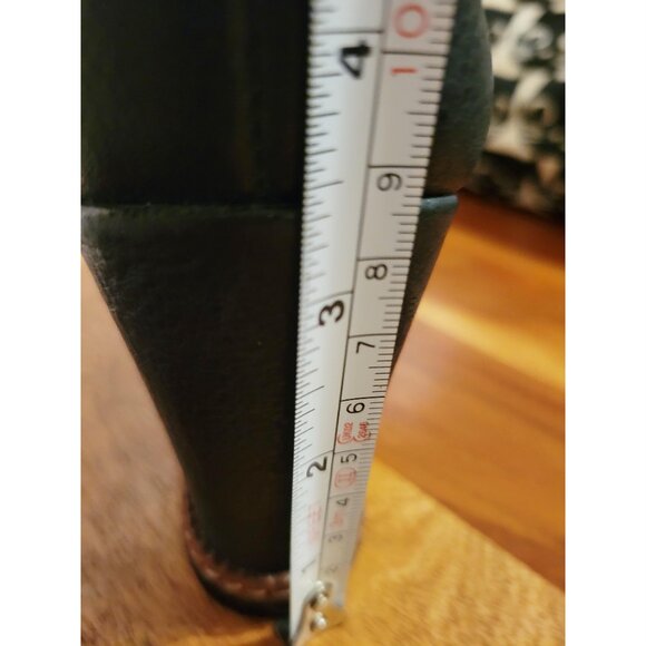 Fabianelli Made in Italy Size 40 Black Leather Lace Up Wedge Ankle Booties - Picture 6 of 7